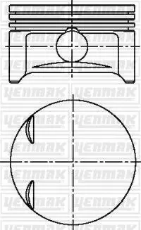 3104213050 YENMAK Поршень с кольцами і пальцем OPEL Astra G 1.2 (размер отв. 73 / +0.5) (X 1.2 XE) YENMAK підбір по vin на Brocar
