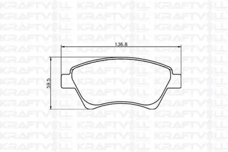07010027 KRAFTVOLL RENAULT Тормозные колодки передн.Kangoo,Megane II 02- KRAFTVOLL підбір по vin на Brocar