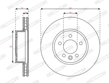 DDF3104C1 Гальмівний диск FERODO підбір по vin на Brocar