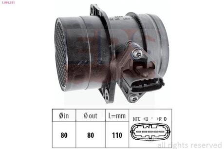 1991311 EPS FORD Витратомір повітря MONDEO 1.8 03-07, JEEP GRAND CHEROKEE 2.7 01-05 EPS підбір по vin на Brocar