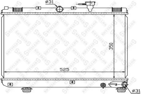 1025464SX Радіатор охолодження двигуна (М/T) STELLOX підбір по vin на Brocar