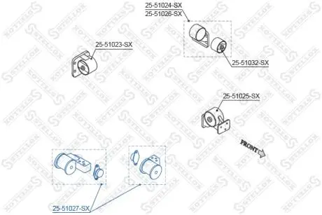 2551027SX Опора двигуна права STELLOX підбір по vin на Brocar