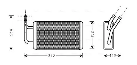 FDA6215 Теплообмінник, система опалення салону AVA COOLING подбор по vin на Brocar