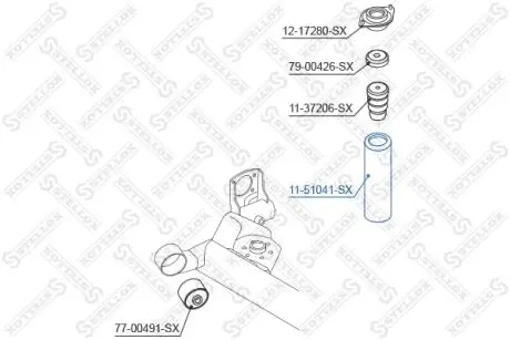 1151041SX Пильовик амортизатора заднього STELLOX подбор по vin на Brocar