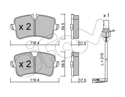 8229550K CIFAM колодки гальмівні задні Audi A6/7 11- CIFAM підбір по vin на Brocar