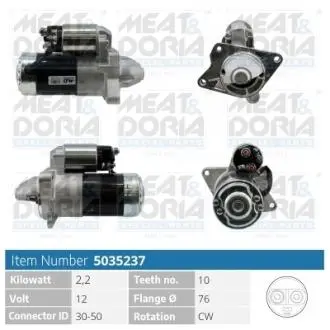 5035237 MEATDORIA RENAULT Стартер Espace IV,Grand Scenic III,Laguna II,III,Master III,Megane III,Trafic II,Opel Vivaro,Movano,Nissan (11 зуб) MEAT&DORIA подбор по vin на Brocar
