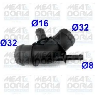 93131 MEATDORIA VW Фланець охолоджувальної рідини Bora,Golf,Shara,AUDI A3/TT,SEAT,SKODA MEAT&DORIA підбір по vin на Brocar