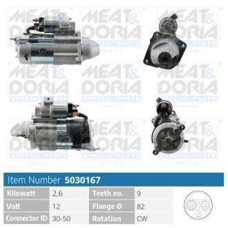 5030167 MEATDORIA FIAT Стартер DUCATO 2.8 JTD 01-, PEUGEOT BOXER 2.8 HDi 01-06 MEAT&DORIA підбір по vin на Brocar