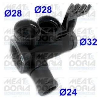 93105 MEATDORIA VW Фланець охолоджувальної рідини Audi 80/100/A6 1.6/2.0 91- MEAT&DORIA підбір по vin на Brocar