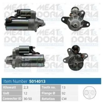5014013 MEATDORIA FORD стартер Galaxy 95-,LDV MEAT&DORIA підбір по vin на Brocar