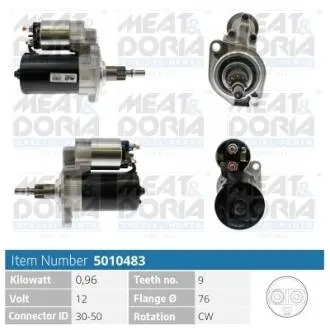 5010483 MEATDORIA VW стартер PASSAT -97 MEAT&DORIA підбір по vin на Brocar