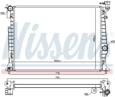 606954 Радіатор охолодження NISSENS подбор по vin на Brocar