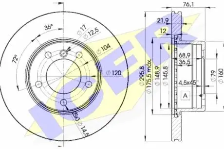 78BD48391 Диск гальмівний ICER подбор по vin на Brocar