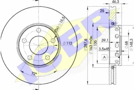78BD40632 Диск гальмівний ICER подбор по vin на Brocar