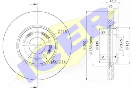 78BD15572 Диск гальмівний ICER підбір по vin на Brocar