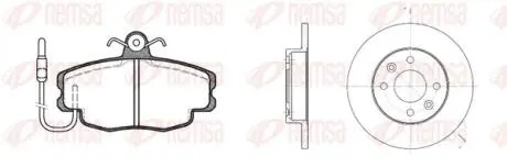 814100 REMSA RENAULT К-кт гальмівні колодки + диски передн. Logan,Sandero,Dacia Solenza,Peugeot 205-309,R11-25 REMSA підбір по vin на Brocar