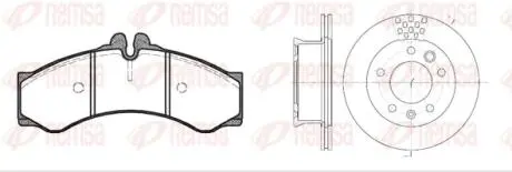 861400 REMSA VW К-кт гальм. колодки + диски LT 28-35 II 2.5 TDI 01-06, DB SPRINTER 4-t (B904) 408 D 96-06 REMSA підбір по vin на Brocar