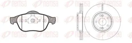 884300 REMSA RENAULT К-кт гальм. колодки + диски передн. LAGUNA II (BG0/1_) 1.6 16V (BG0A, BG0L) 01-05 REMSA підбір по vin на Brocar