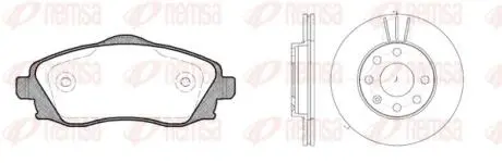 877401 REMSA OPEL К-кт гальм. колодки + диски передн. Ascona, Astra, Kadett E, Vectra A REMSA підбір по vin на Brocar