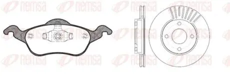 869100 REMSA FORD К-кт гальм. колодки + диски FOCUS I (DAW, DBW) 1.8 TDCi 02-04 REMSA підбір по vin на Brocar