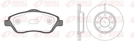 877406 REMSA OPEL К-кт гальм. колодок + диски Combo 01-, Corsa C 1,0-1,8 00- REMSA підбір по vin на Brocar