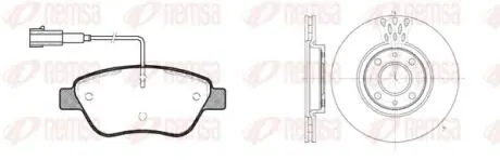 885801 REMSA Fiat К-кт гальм. колодки + диски Doblo 1.3JTD 1.9JTD 1.4i 05- REMSA підбір по vin на Brocar