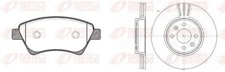 897602 REMSA RENAULT К-кт гальм. колодки + диски Megane II, Kangoo 02- REMSA подбор по vin на Brocar