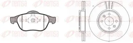 884301 REMSA RENAULT К-кт гальм. колодки + диски Laguna, Kangoo, Megane REMSA подбор по vin на Brocar