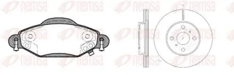897800 REMSA TOYOTA К-кт гальмівні колодки + диски передн.Yaris 99- REMSA підбір по vin на Brocar