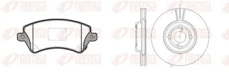 882200 REMSA TOYOTA К-кт гальмівні колодки + диски Corolla 02- REMSA подбор по vin на Brocar