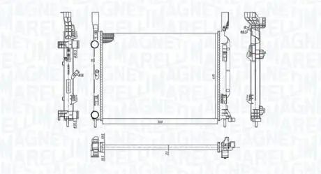 350213142600 MAGNETI MARELLI RENAULT радіатор охолодження Kangoo 1.2/1.5dCi/1.6 08-,DB Citan 12- MAGNETI MARELLI підбір по vin на Brocar
