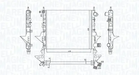 350213171800 MAGNETI MARELLI RENAULT радіатор водяного охолодження TWINGO 1.2 96- MAGNETI MARELLI підбір по vin на Brocar