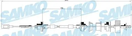 C0061C Трос зчеплення Fiat Ducato, Citroen Jumper, Peugeot Boxer 1.9D 94-> (1090/555 мм) (LPR-Samko) SAMKO подбор по vin на Brocar