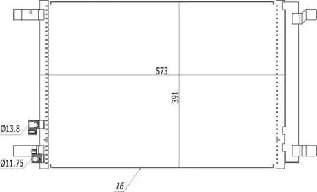 614511 Радіатор кондиціонера Audi A3, Skoda Octavia III, Superb III, VW Arteon, Golf 1.0-2.0D 12-> (HART) HART подбор по vin на Brocar
