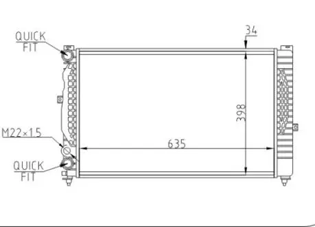 603871 Радіатор двигуна Audi A6 C5, Skoda Superb I, VW Passat B5 1.6-1.8T,1.9TDI (95-08) (HART) HART подбор по vin на Brocar