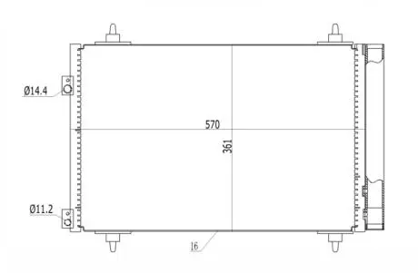 612139 Радіатор кондиціонера Citroen Berlingo 1.6HDI 08->, C4, C4 Grand Picasso 06-> (HART) HART подбор по vin на Brocar