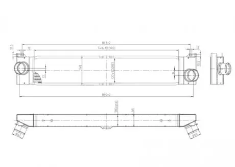 613774 Радіатор інтеркулера Citroen Jumper, Fiat Ducato, Peugeot Boxer 2.0-3.0D 06-> (HART) HART підбір по vin на Brocar