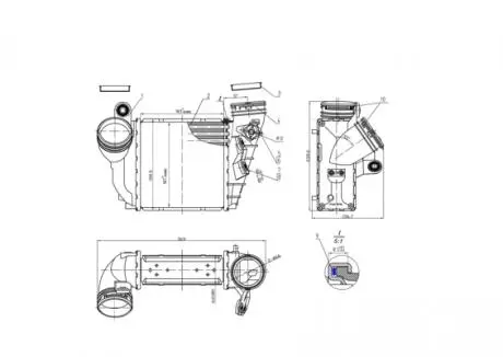 612548 Радіатор інтеркулера VW Golf, Bora, Skoda Octavia, Seat Leon 1.9TDI (00-10) (HART) HART подбор по vin на Brocar