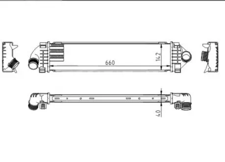 612554 Радіатор інтеркулера Ford Galaxy, Mondeo, S-Max 1.6/1.8/2.0TDCi (07-15) (HART) HART підбір по vin на Brocar