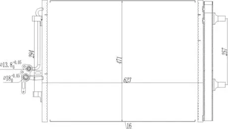 608055 Радіатор кондиціонера Ford Galaxy, Mondeo, S-Max 1.6-2.2i/D 07-> (HART) HART подбор по vin на Brocar