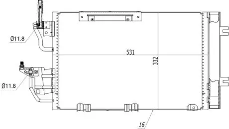 608407 Радіатор кондиціонера Opel Astra H, Zafira 1.3-19CDTI/2.0i 04-> (HART) HART підбір по vin на Brocar