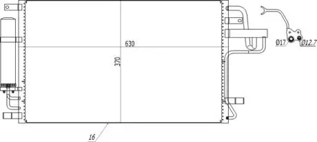 605741 Радіатор кондиціонера Hyundai Tucson, Kia Sportage 2.0D 04-> (HART) HART подбор по vin на Brocar