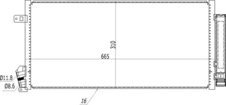 614554 Радіатор кондиціонера Fiat Doblo, Opel Combo 1.3-2.0D 10-&gt; (HART) HART підбір по vin на Brocar