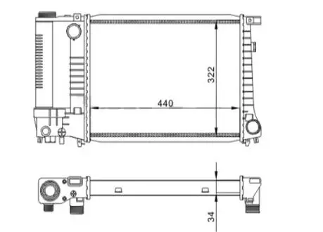 605565 Радіатор двигуна BMW 3 (E30/E36), 5 (E34) 1.6-2.8i (88-99) (HART) HART подбор по vin на Brocar