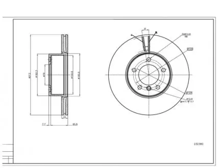 232380 Диск гальмівний пер. BMW 3 (E90/F30), X1 (E84) (d312x24mm) (HART) HART подбор по vin на Brocar