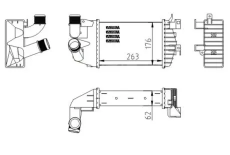612723 Радіатор інтеркулера Opel Astra H, Zafira 1.3-1.9D 04-> (HART) HART підбір по vin на Brocar