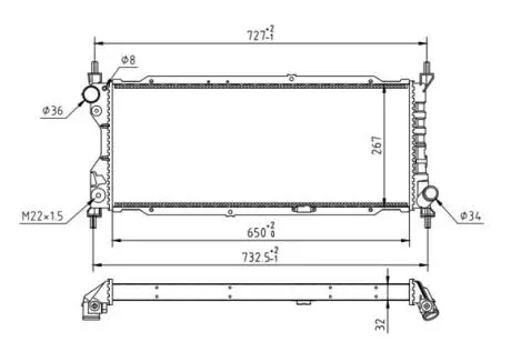 600267 Радіатор двигуна Opel Combo, Corsa B 1.5D/1.7D (93-01) (HART) HART подбор по vin на Brocar
