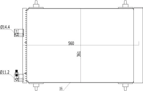 606541 Радіатор кондиціонера Citroen C5, Peugeot 307 (00-09) (HART) HART підбір по vin на Brocar