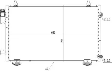 606201 Радіатор кондиціонера Toyota Corolla 1.3-2.0 (02-07) (HART) HART підбір по vin на Brocar