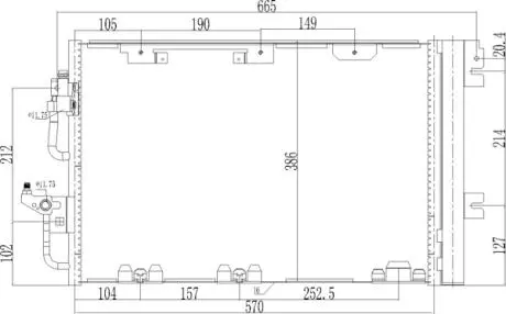 621669 Радіатор кондиціонера Opel Astra H, Zafira B (04-15) (HART) HART підбір по vin на Brocar